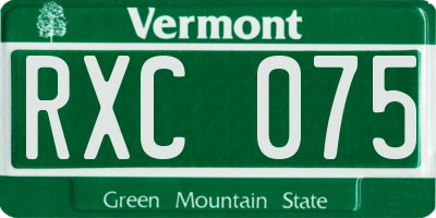 VT license plate RXC075