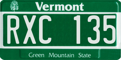 VT license plate RXC135
