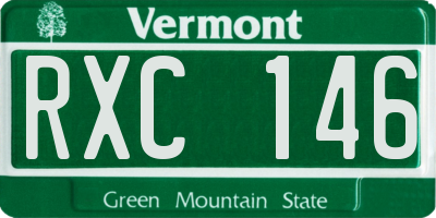 VT license plate RXC146