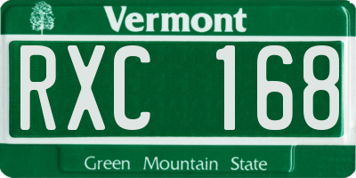 VT license plate RXC168