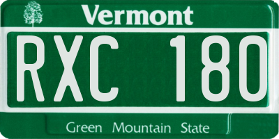VT license plate RXC180