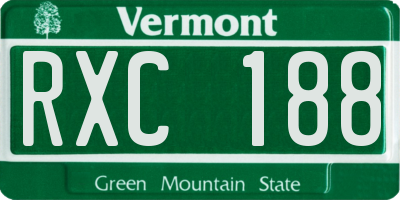 VT license plate RXC188