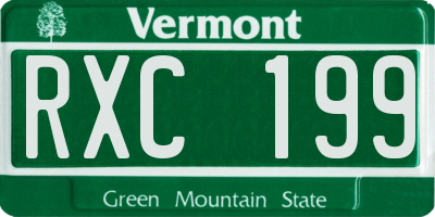 VT license plate RXC199