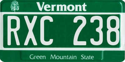 VT license plate RXC238