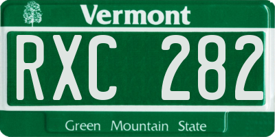 VT license plate RXC282