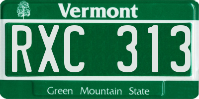 VT license plate RXC313