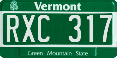 VT license plate RXC317