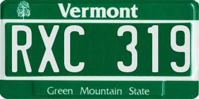 VT license plate RXC319