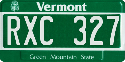 VT license plate RXC327