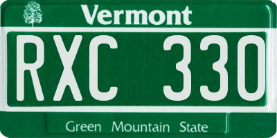 VT license plate RXC330