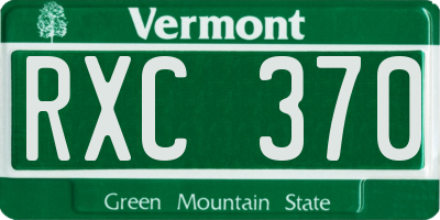 VT license plate RXC370