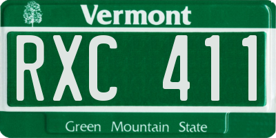 VT license plate RXC411