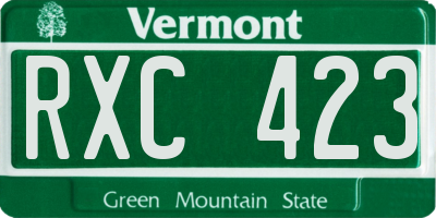 VT license plate RXC423