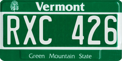 VT license plate RXC426