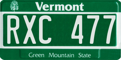 VT license plate RXC477