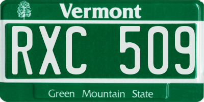 VT license plate RXC509