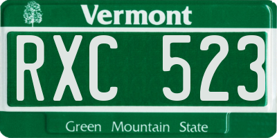VT license plate RXC523