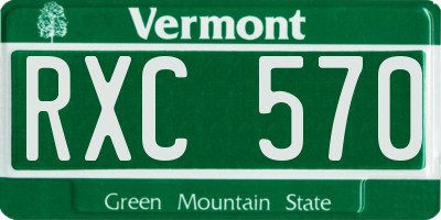VT license plate RXC570