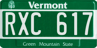 VT license plate RXC617
