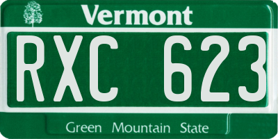 VT license plate RXC623