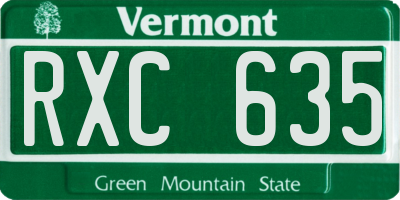 VT license plate RXC635