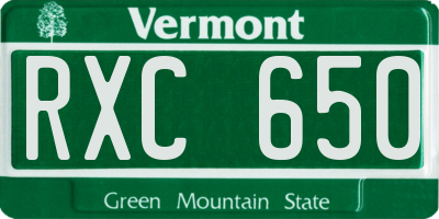 VT license plate RXC650