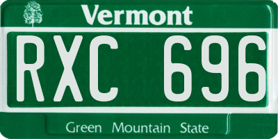 VT license plate RXC696