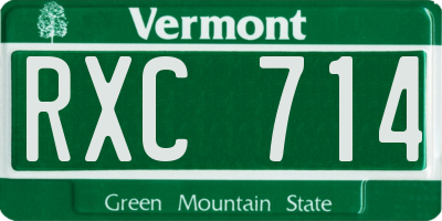 VT license plate RXC714