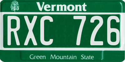 VT license plate RXC726