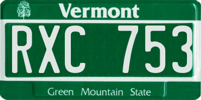 VT license plate RXC753