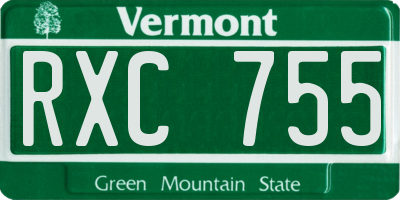 VT license plate RXC755