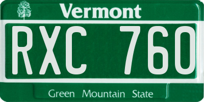 VT license plate RXC760