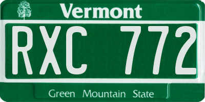 VT license plate RXC772