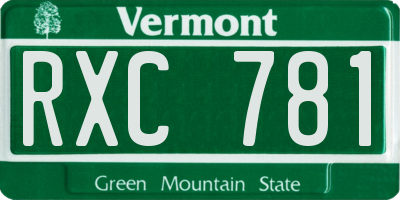VT license plate RXC781