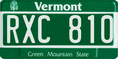 VT license plate RXC810