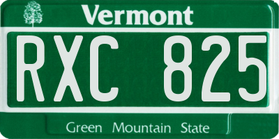 VT license plate RXC825