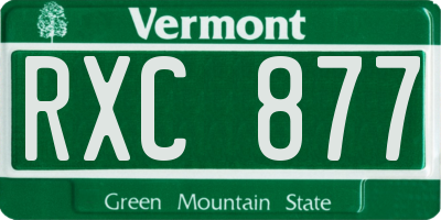 VT license plate RXC877