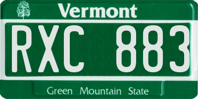 VT license plate RXC883