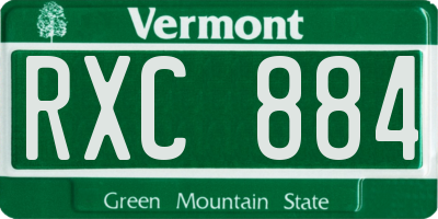 VT license plate RXC884