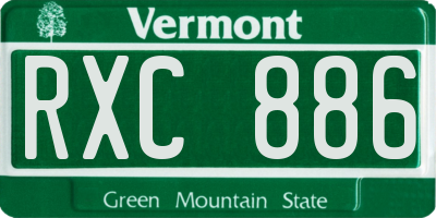 VT license plate RXC886