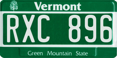 VT license plate RXC896