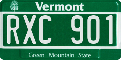 VT license plate RXC901