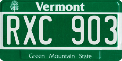 VT license plate RXC903