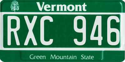 VT license plate RXC946