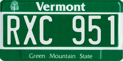 VT license plate RXC951