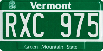 VT license plate RXC975