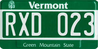 VT license plate RXD023