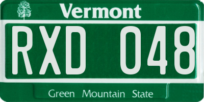 VT license plate RXD048