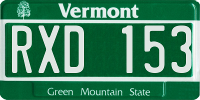 VT license plate RXD153