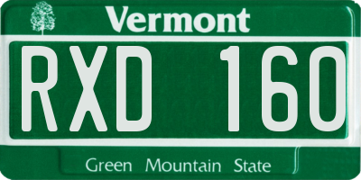 VT license plate RXD160